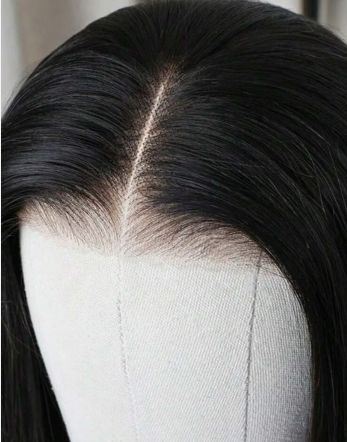 24-Inch Straight Glueless Human Blend Lace Front Wig